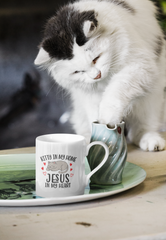 Kitty In My Home Jesus In My Heart White Mug