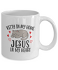 Image of Kitty In My Home Jesus In My Heart White Mug