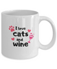 Image of I Love Cats and Wine Mug - White