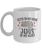 Image of Kitty In My Home Jesus In My Heart White Mug