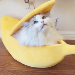 Plush Banana Cat Bed