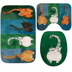 Adorable Kitty  3 Piece Absorbent Bathroom Mats