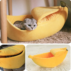 Plush Banana Cat Bed